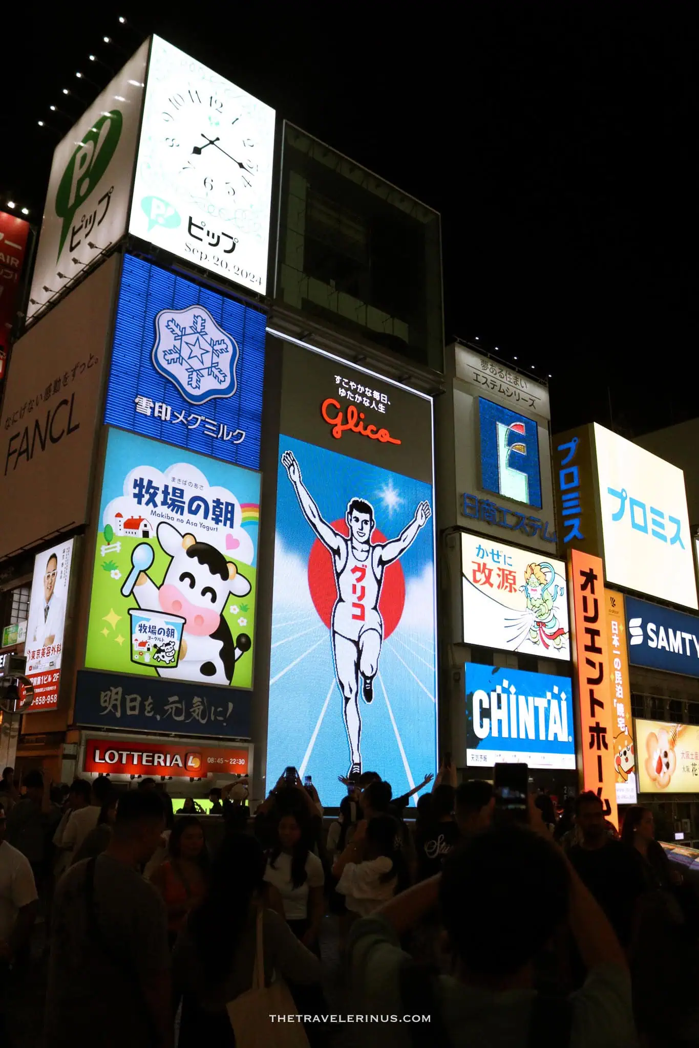 Dotonbori district, Glico sign at night
