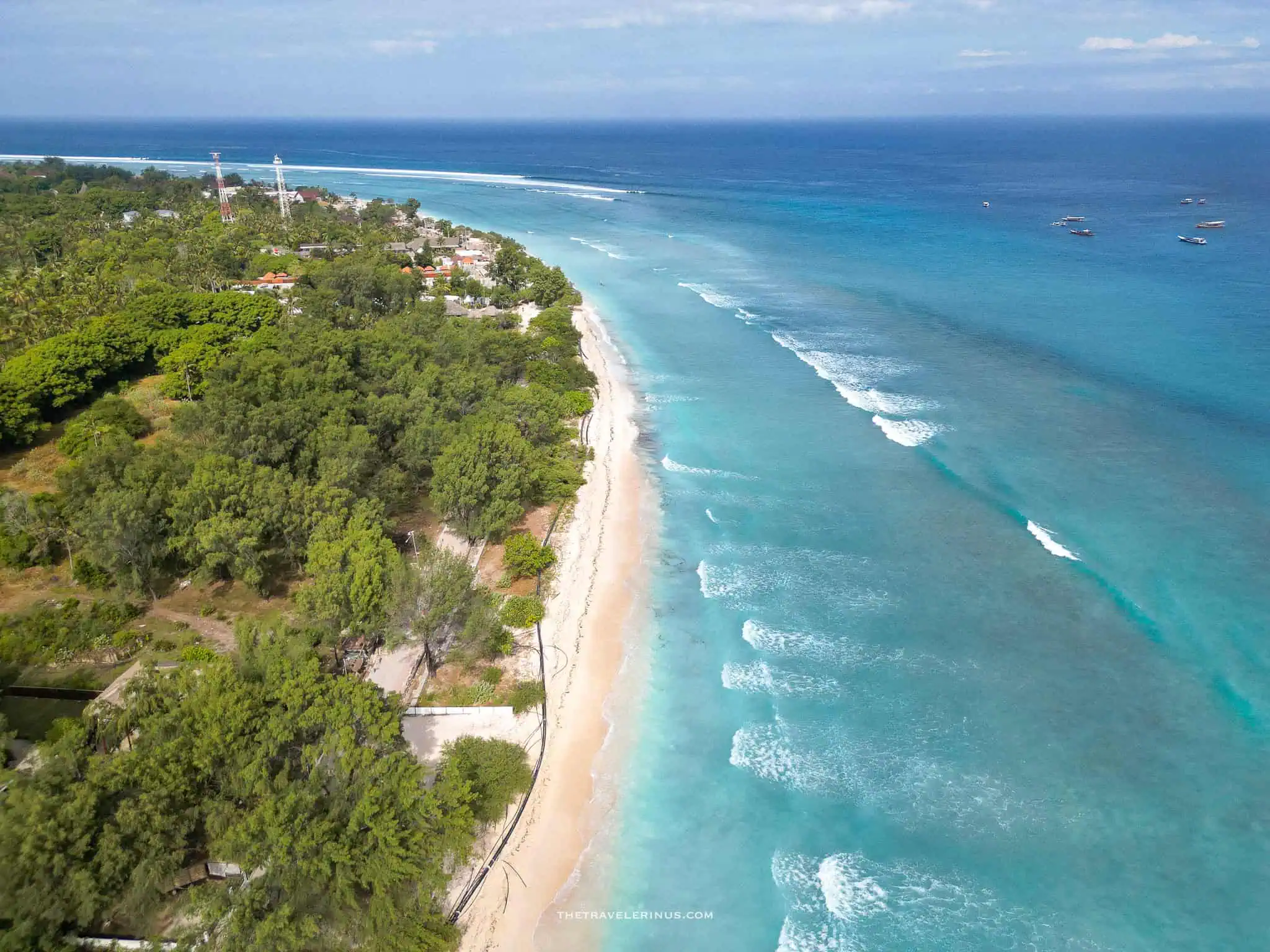 aerial view of Gili islands