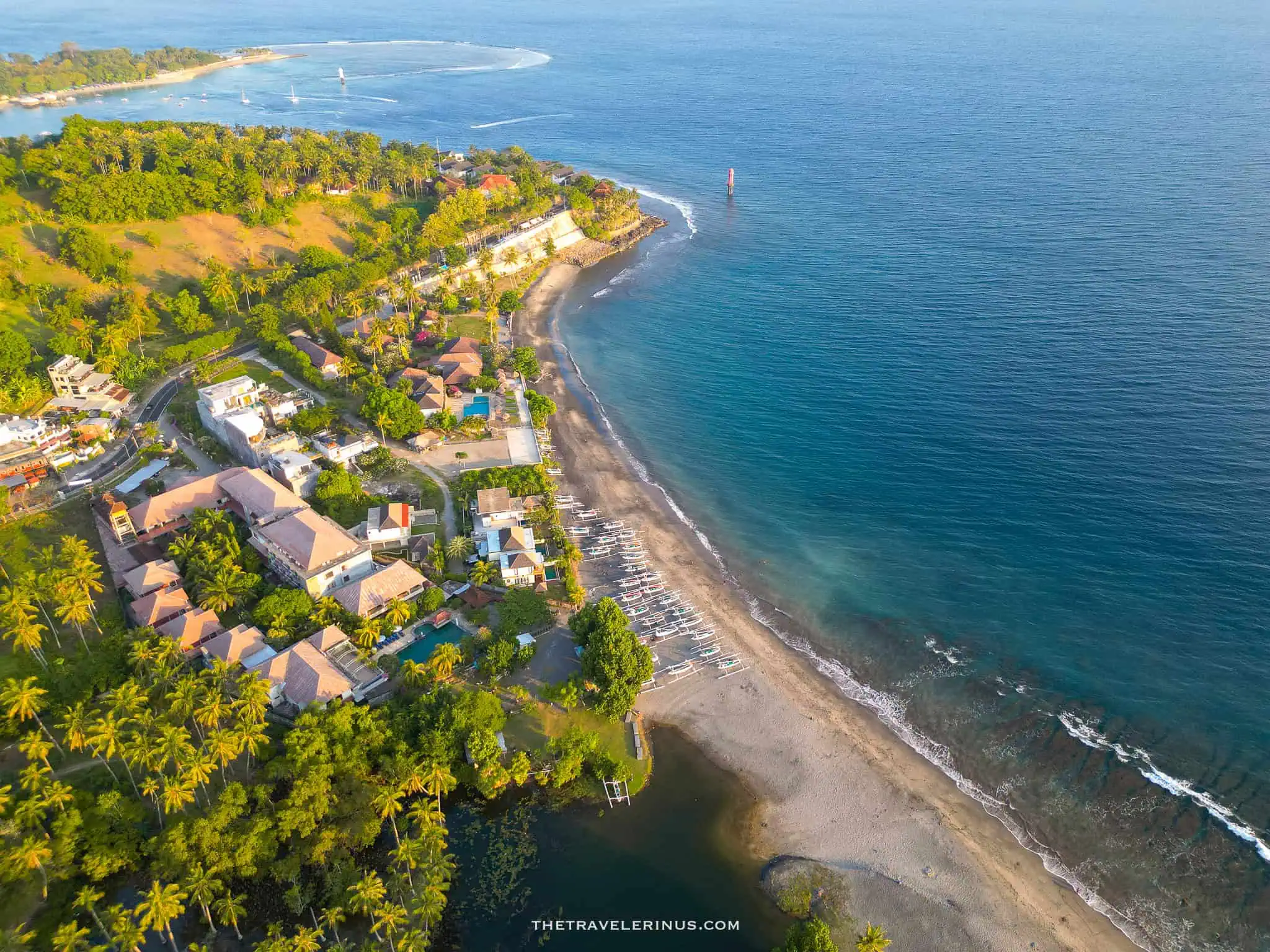 aerial view of senggigi beach on the traveler in us blog