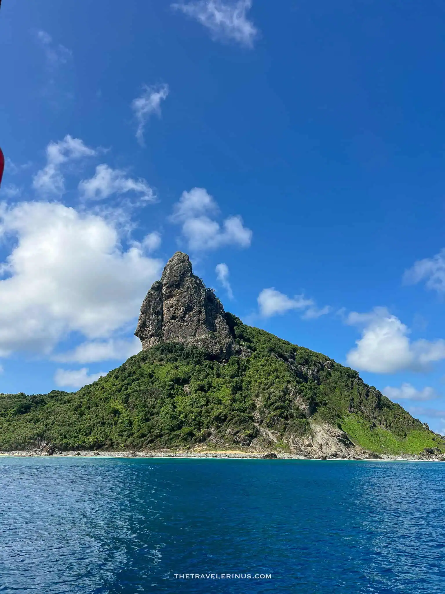 view of morro do pico from boat, Fernando de Noronha 