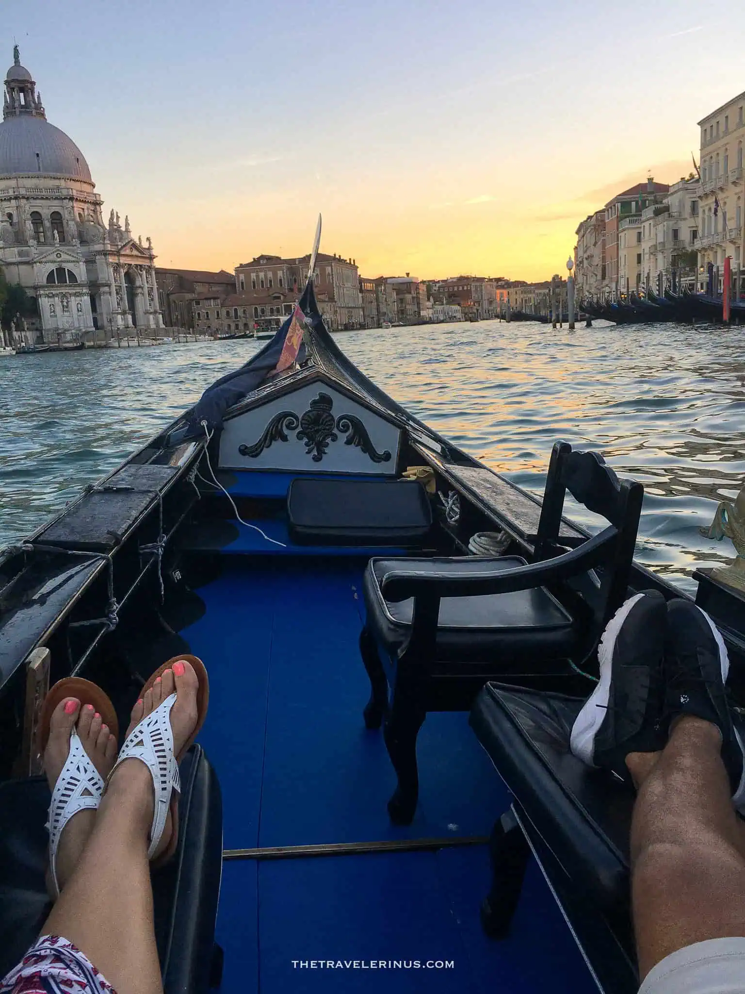 view from a gondola in the grand canal Venice 