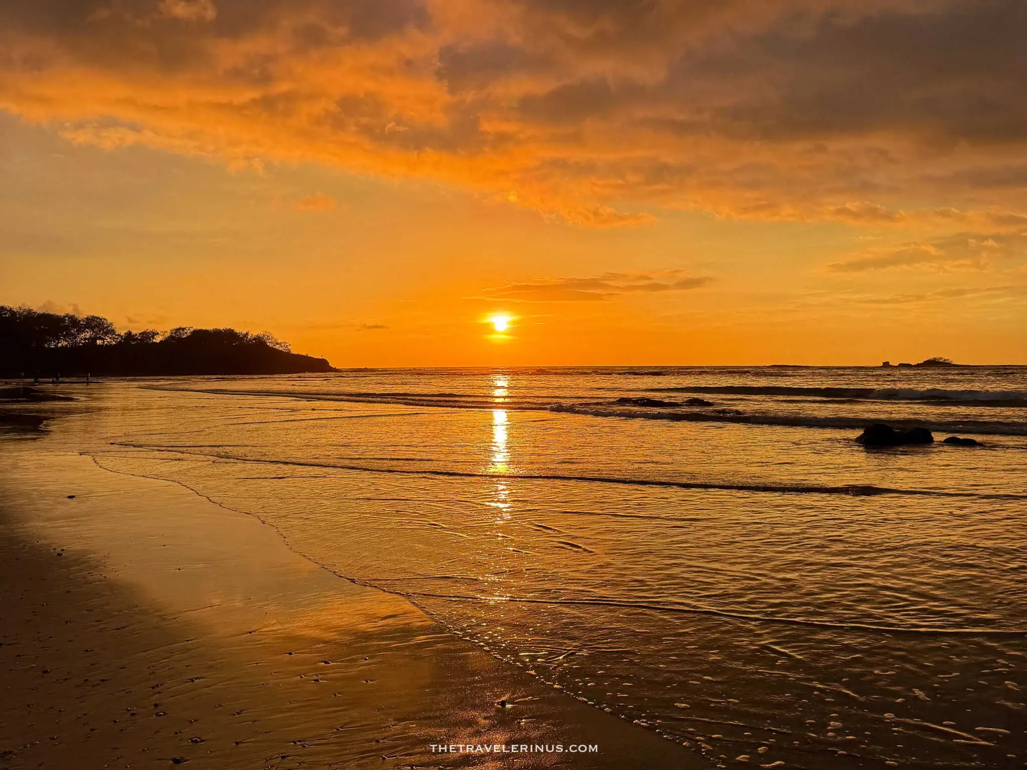sunset over the beach in Costa Rica